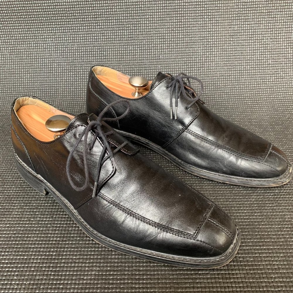 [Sz 11] Florsheim Midtown Cap Oxford Dress Casual Shoes Mens 11D Black Leather